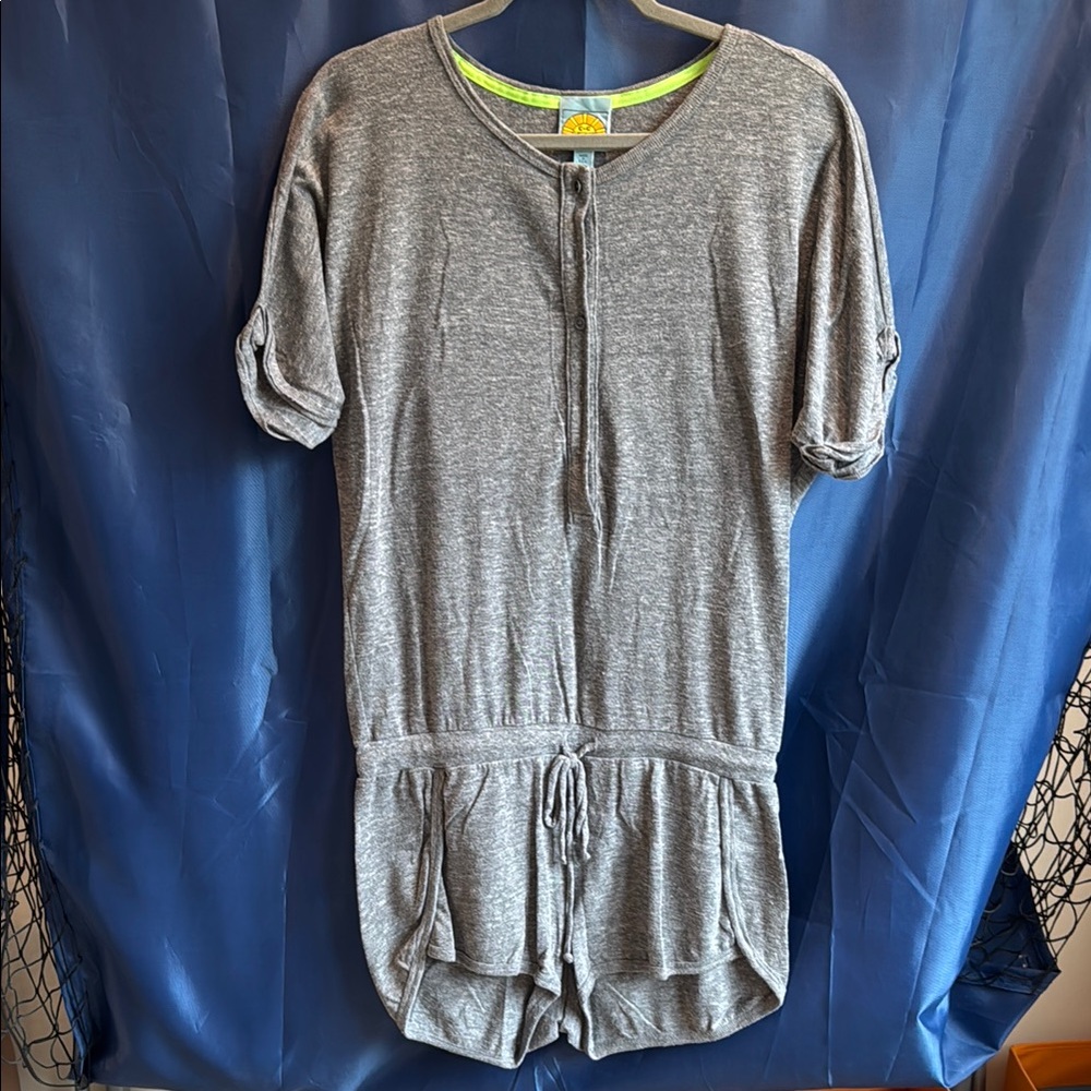 Gray Short Sleeve Romper
